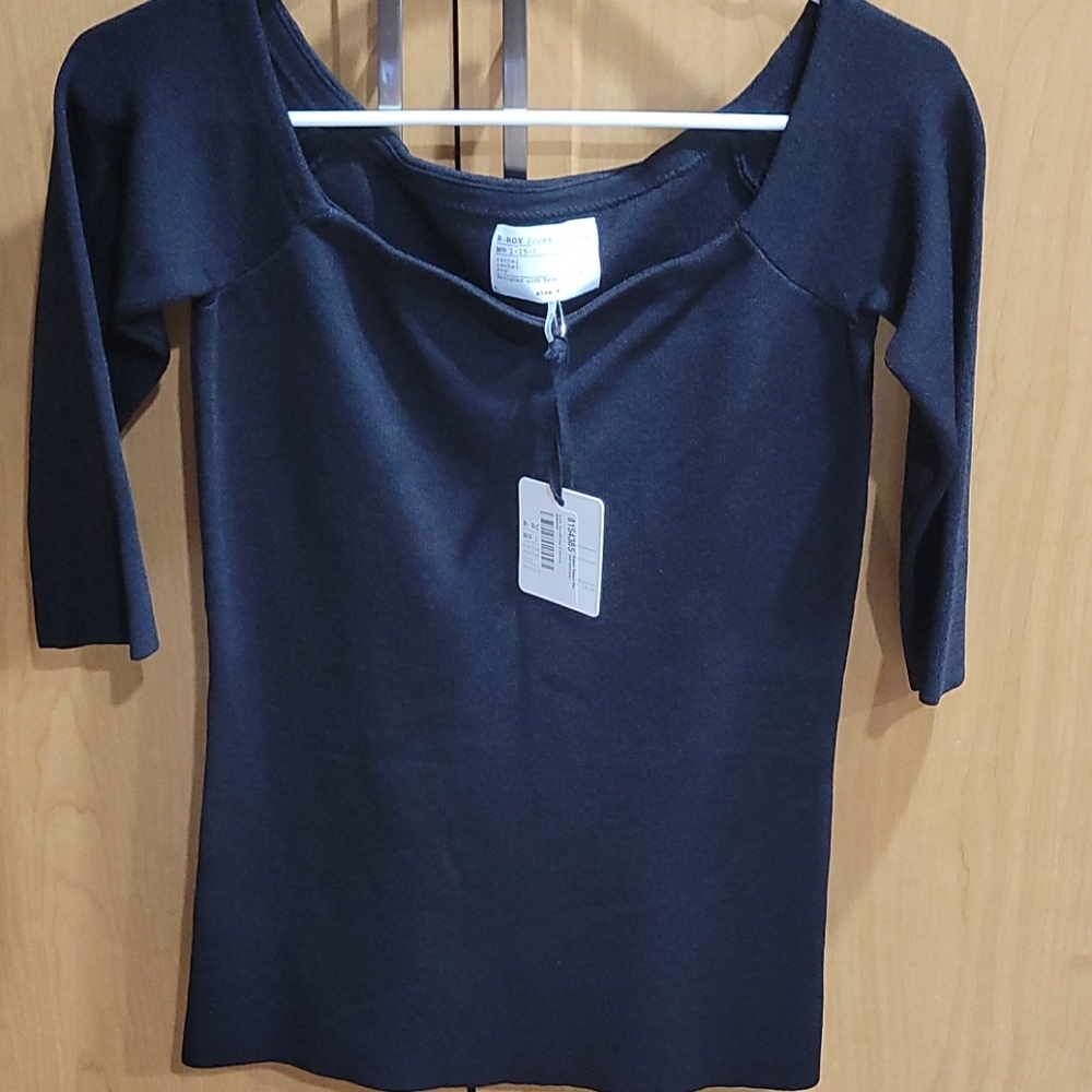 Rachel Roy blouse Black with 3/4 sleeves Size~ S